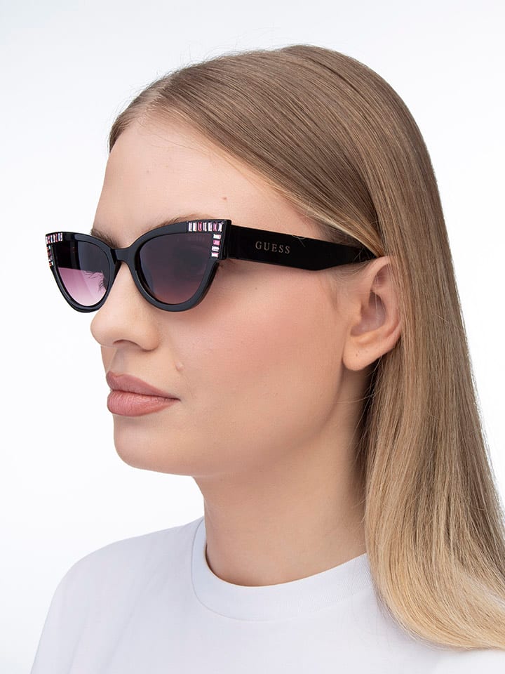 Guess Damen-Sonnenbrille in Schwarz/ Pink günstig kaufen 54