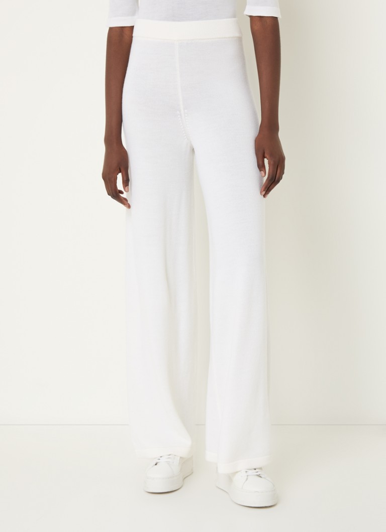 Pantaloni MaxMara Epopea cu talie înaltă și picioare drepte, confecționați din lână virgină.