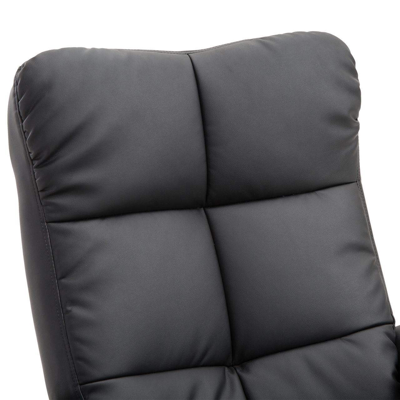 HOMCOM Relaxsessel Fernsehsessel 360° drehbarer Sessel mit Hocker Liegefunktion Holzgestell Schwarz 80 x 86 x 99cm