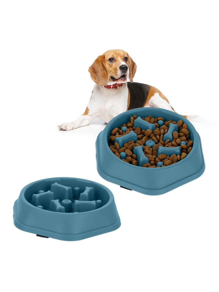 relaxdays 2 x Anti Schling Napf in Blau günstig kaufen onesize