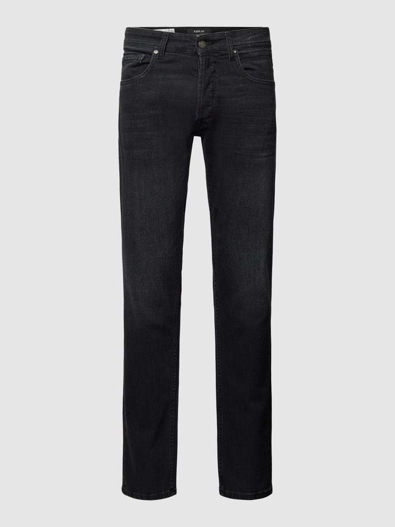 Straight Fit Jeans im 5-Pocket-Design Modell 'GROVER' in schwarz