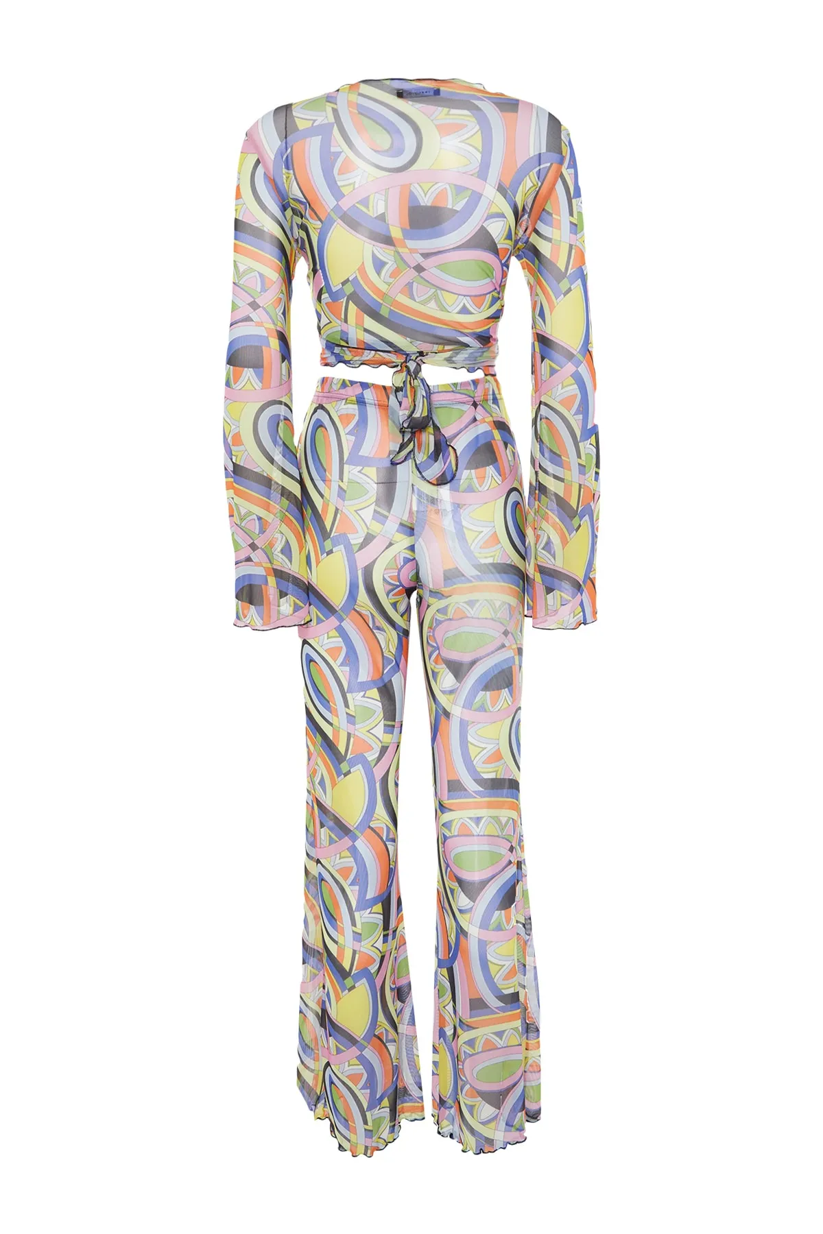 Trendyol Collection  Set aus gewebter Bluse und Hose mit abstraktem Muster und Bindeband TBESS23AU00008