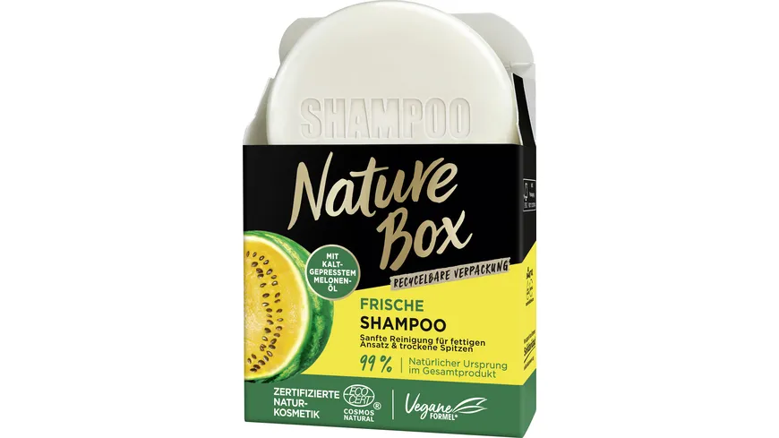 Nature Box festes Shampoo Frische mit Melonenöl 85 g