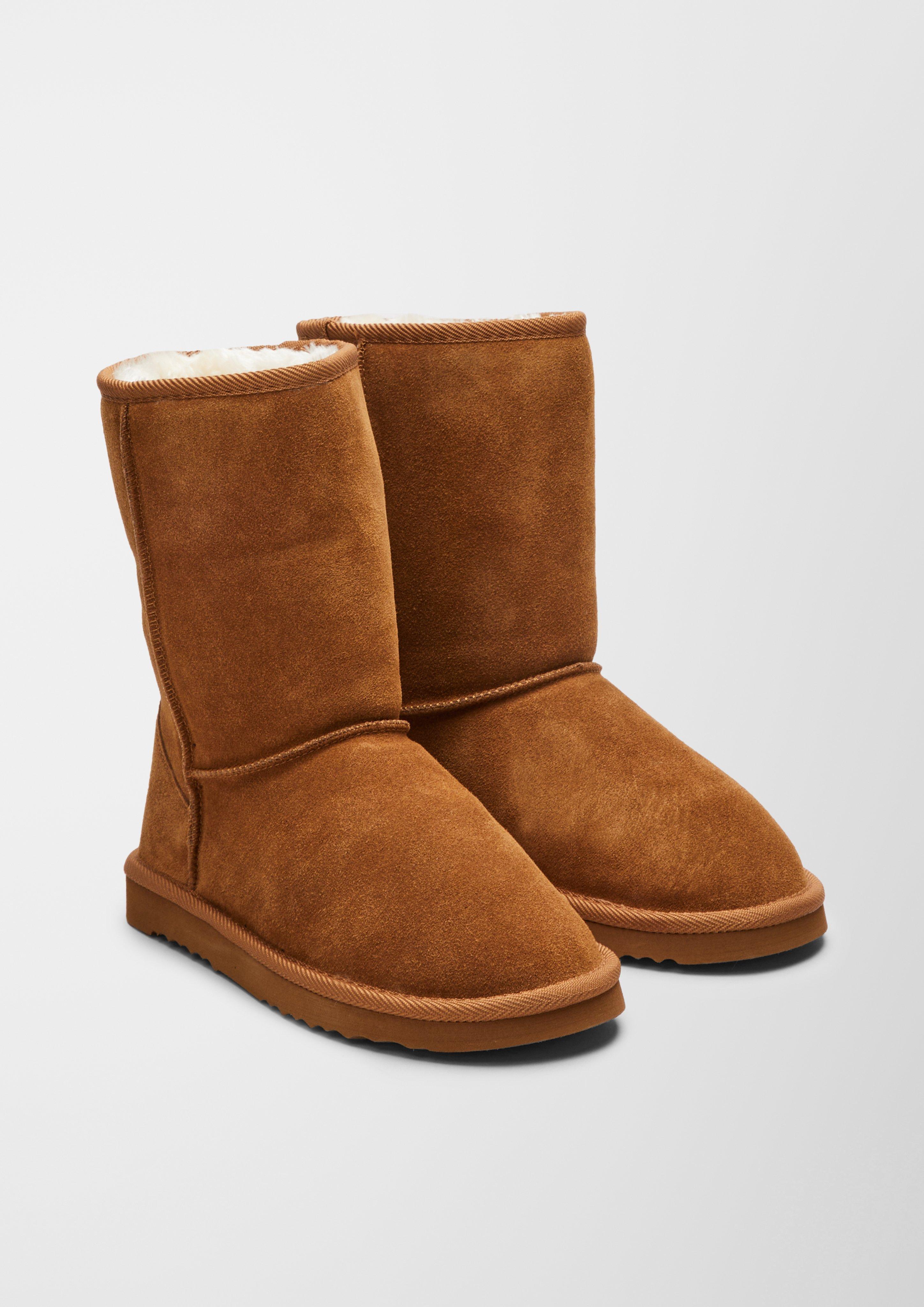 Gefütterte Velourslederstiefel  6006579-311