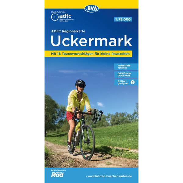 ADFC-REGIONALKARTE UCKERMARK, 1:75.000, MIT TAGESTOUREN - Fahrradkarte