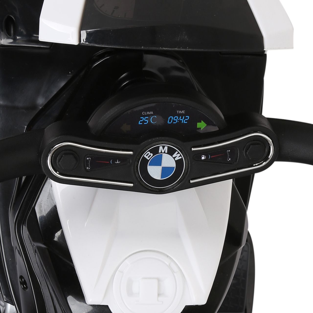 HOMCOM Elektro Kindermotorrad Kinderfahrzeug Lizensiert von BMW S1000RR Elektro-Dreirad mit Akku Stahl Schwarz 66 x 37 x 44 cm