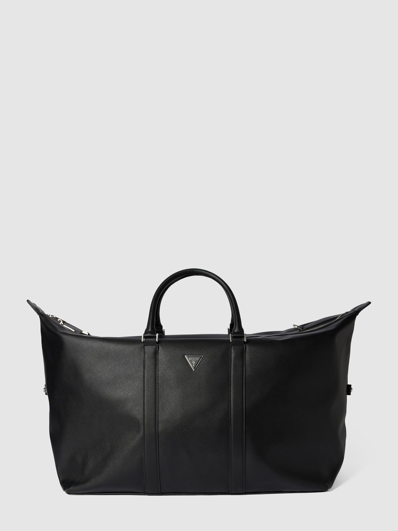 Weekender mit Label-Detail in schwarz