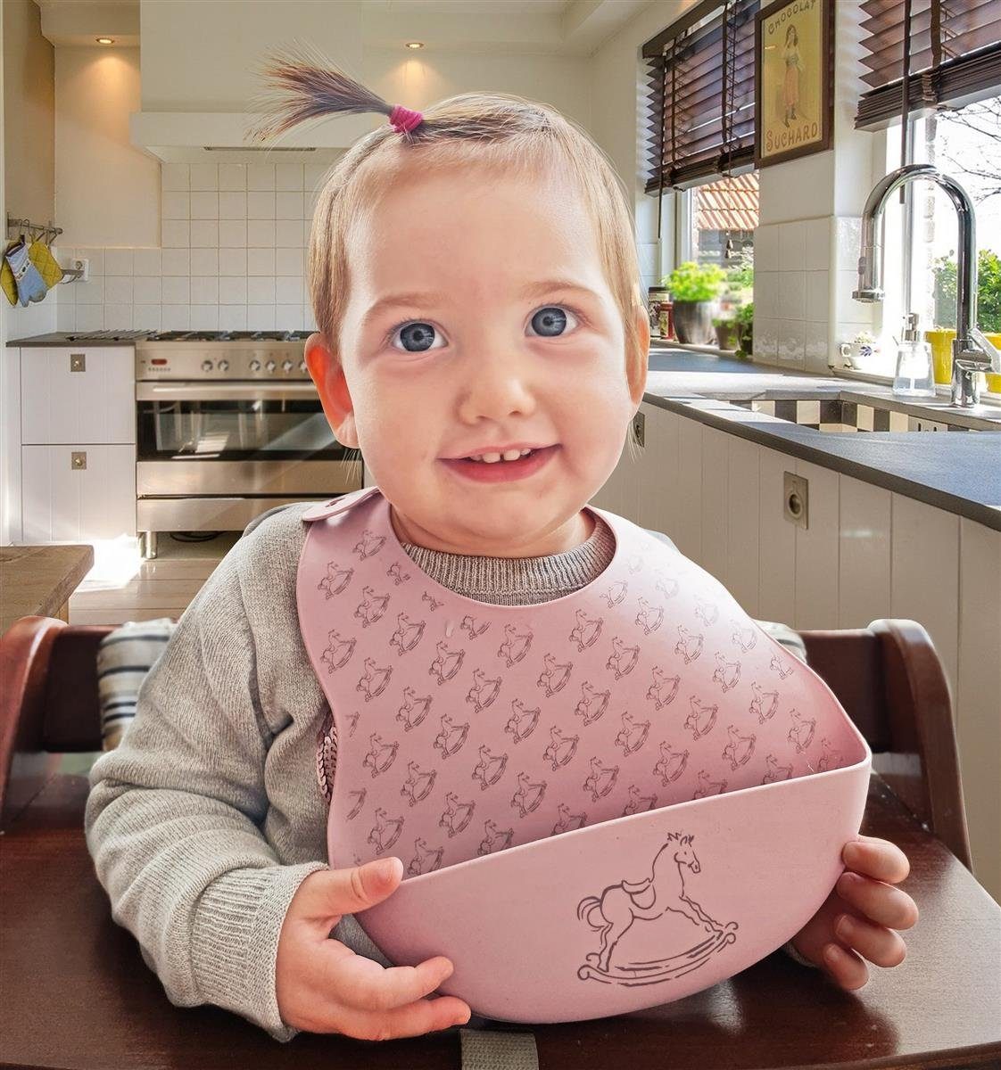 SEI Design Lätzchen 2 Stück Auffanglätzchen Baby Silikonlätzchen, (2-St), BPA/PVC/BPP-frei