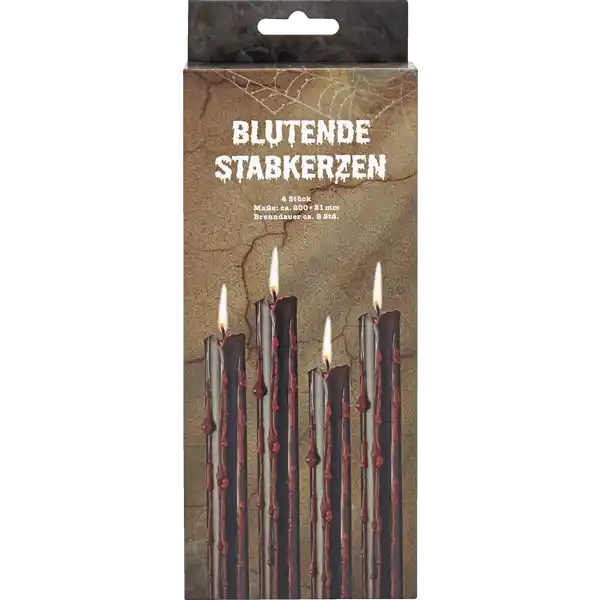 Blutende Stabkerzen 4er-Set