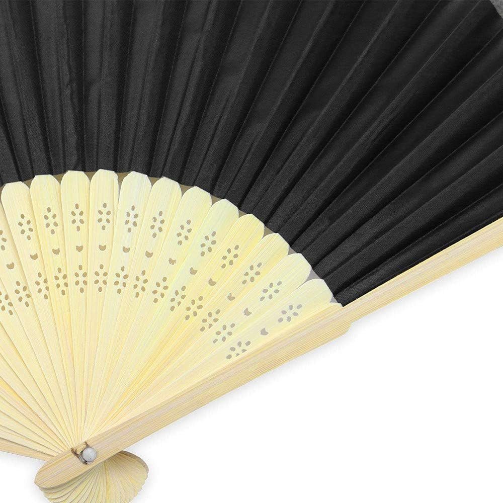 DRSEON Handfächer Handheld Faltfächer, 4 Stück Bambus Handheld Faltfächer Schwarz, (4-tlg)