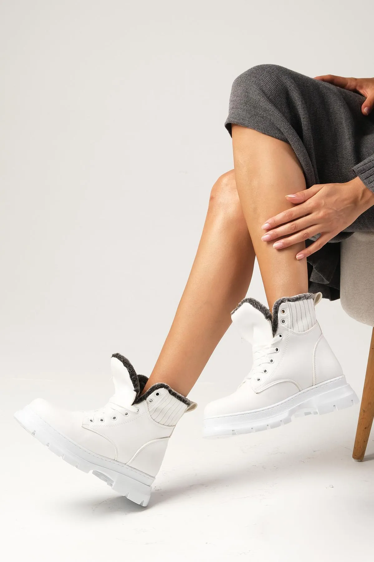 Mio Gusto  Stiefelette - Weiß - Blockabsatz