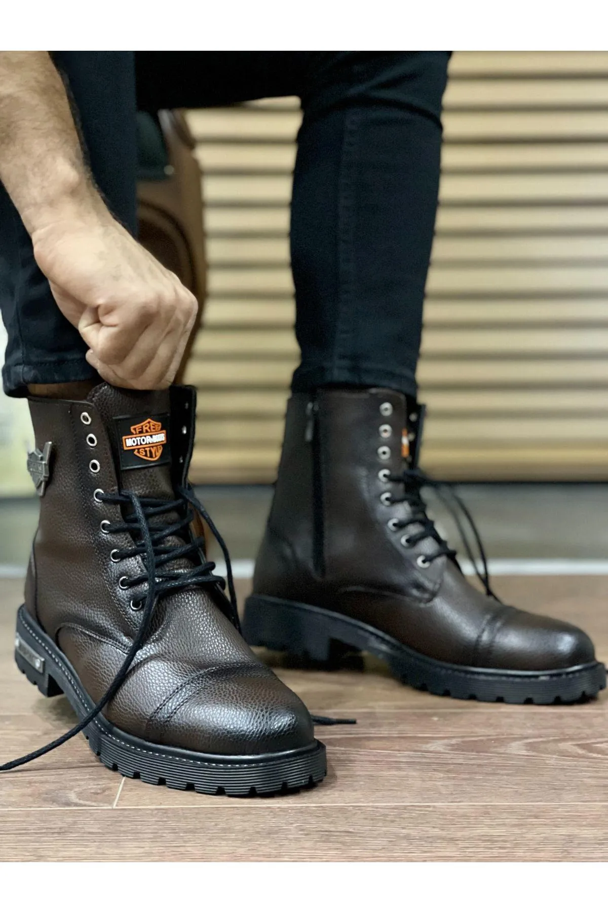 MUGGO  M856 Unisex-Schnürstiefel aus garantiert haltbarem, flexiblem Gummi für den Winter, wasser- und kältebeständig