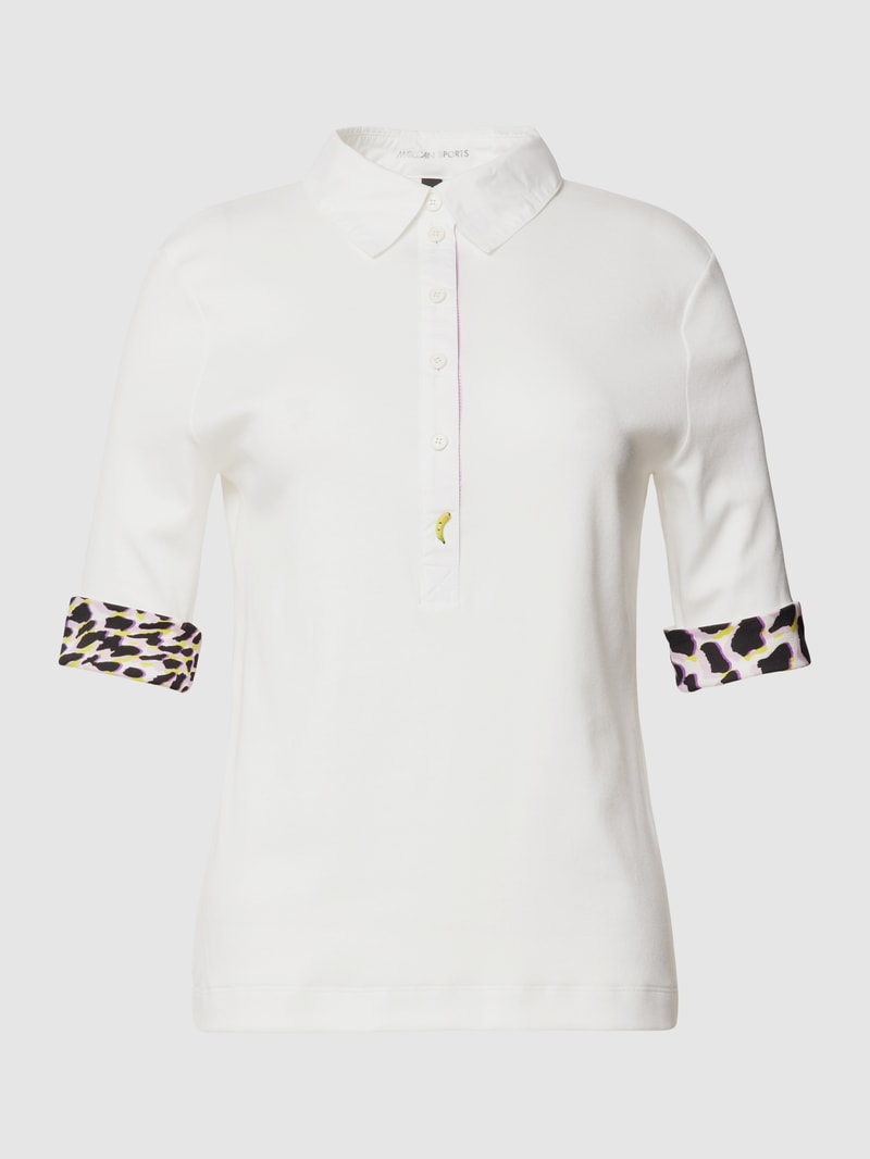 Poloshirt mit Animal-Print in offwhite