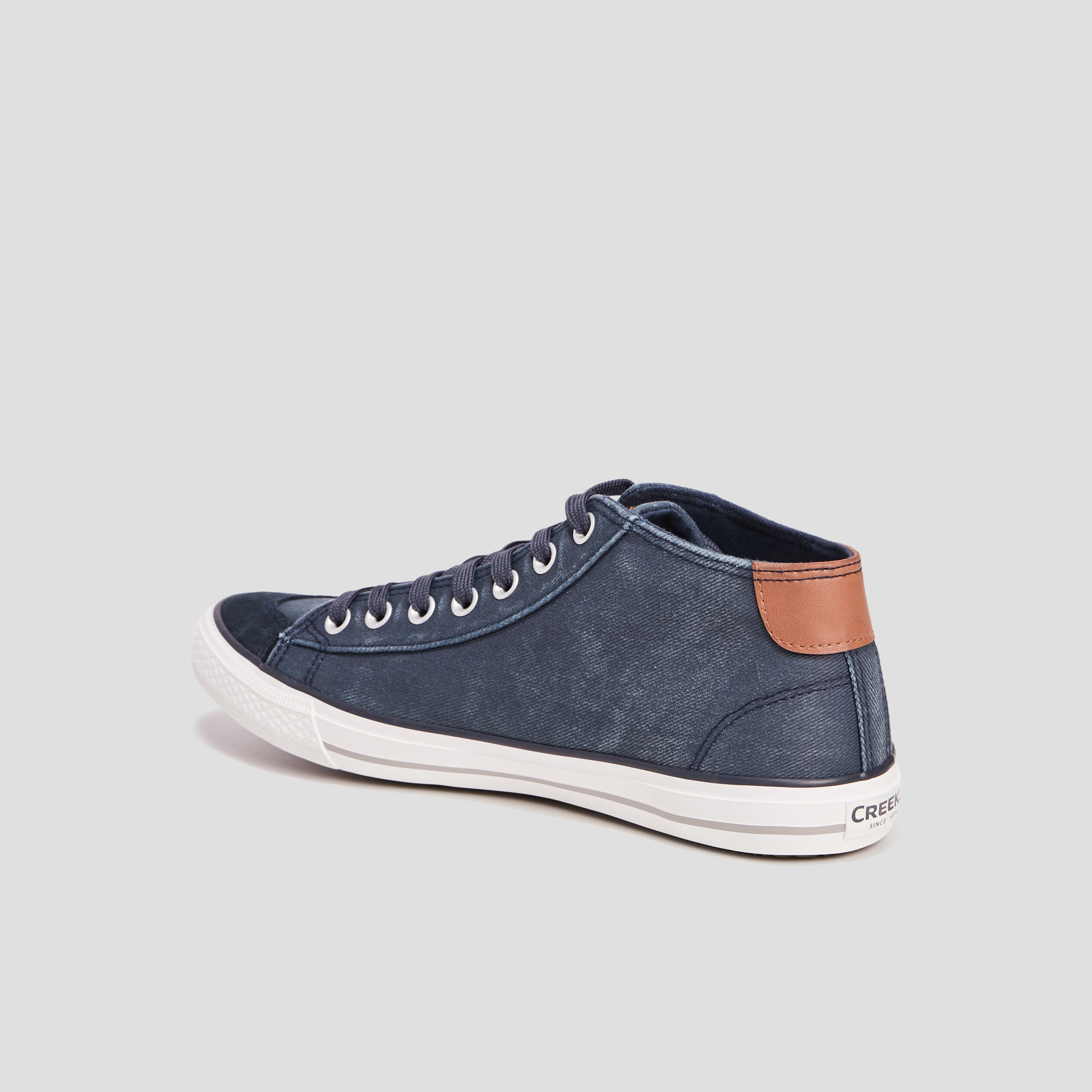 Baskets montantes à lacets bleu marine homme | La Halle