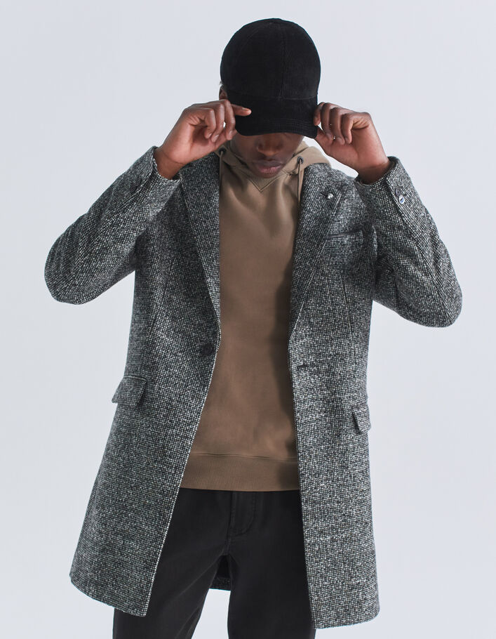 Manteau anthracite lainage faux-uni Homme