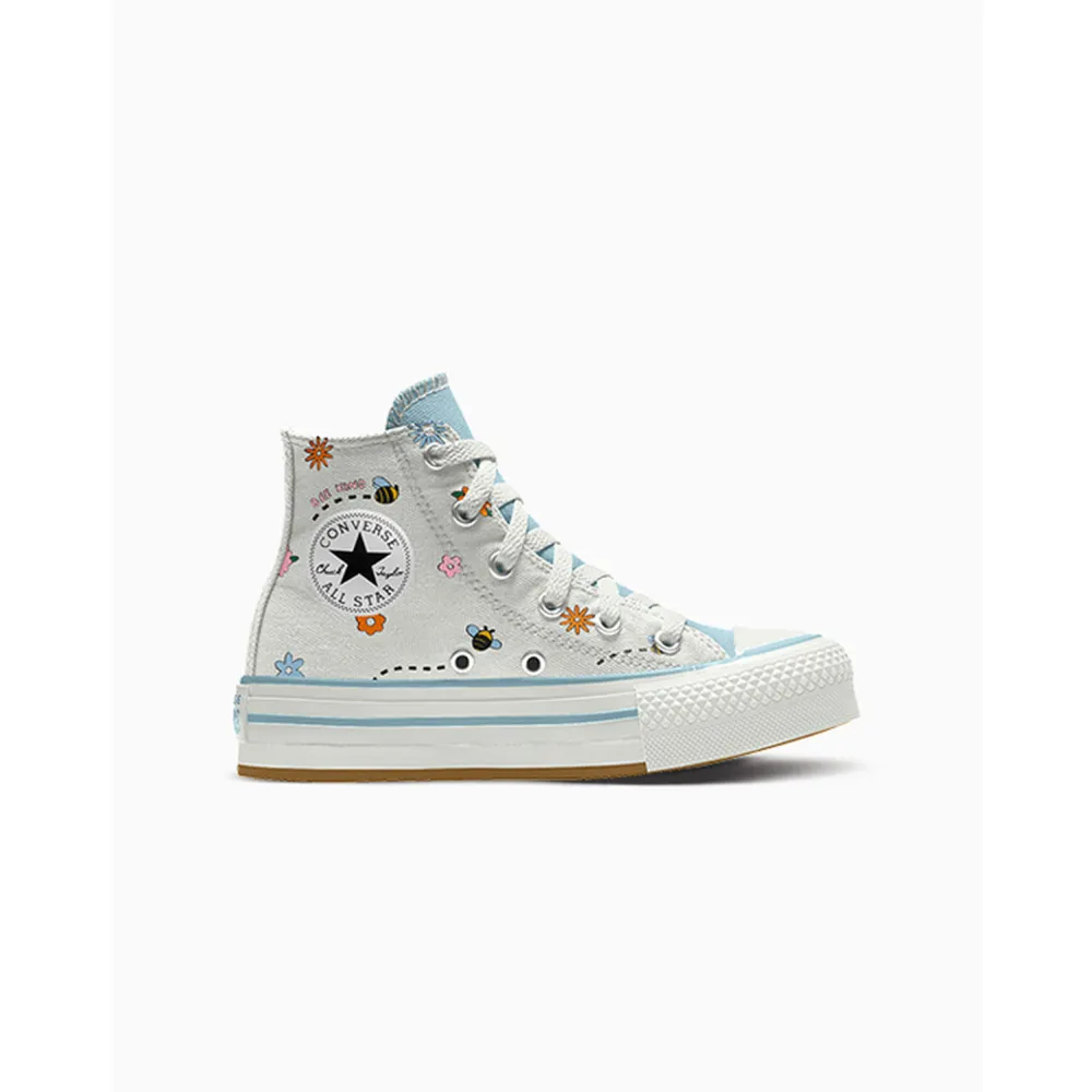 Converse Custom Chuck Taylor All Star Eva Lift Platform By You A09654CSP24_WHITE_FLOWERSNY / weiss