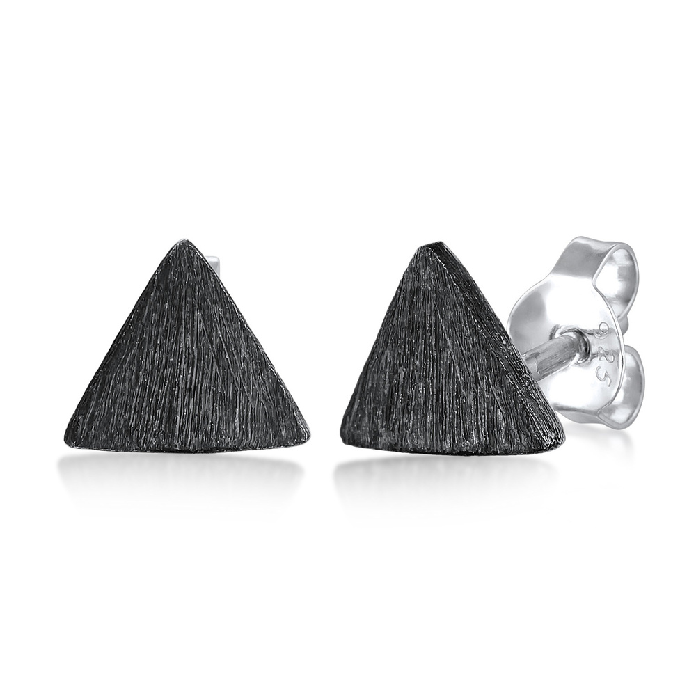 KUZZOI KUZZOI Boucles d'Oreilles Hommes Clous d'oreilles Triangle Géo mat en argent ster Boucles d'oreilles