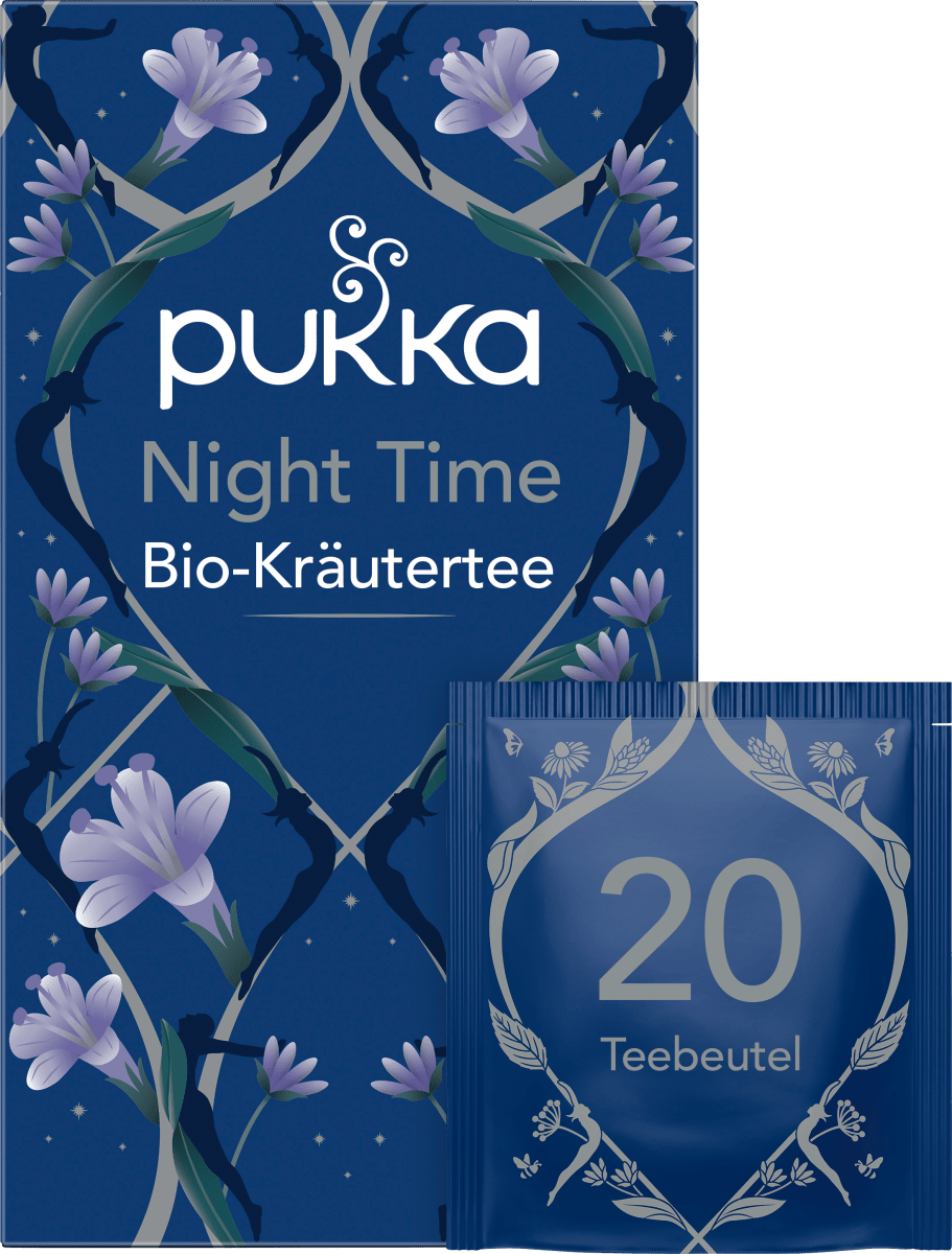 Kräutertee \Night Time\ mit Haferblütenspitze, Lavendel, Lindenblüte (20 Beutel), 20 g