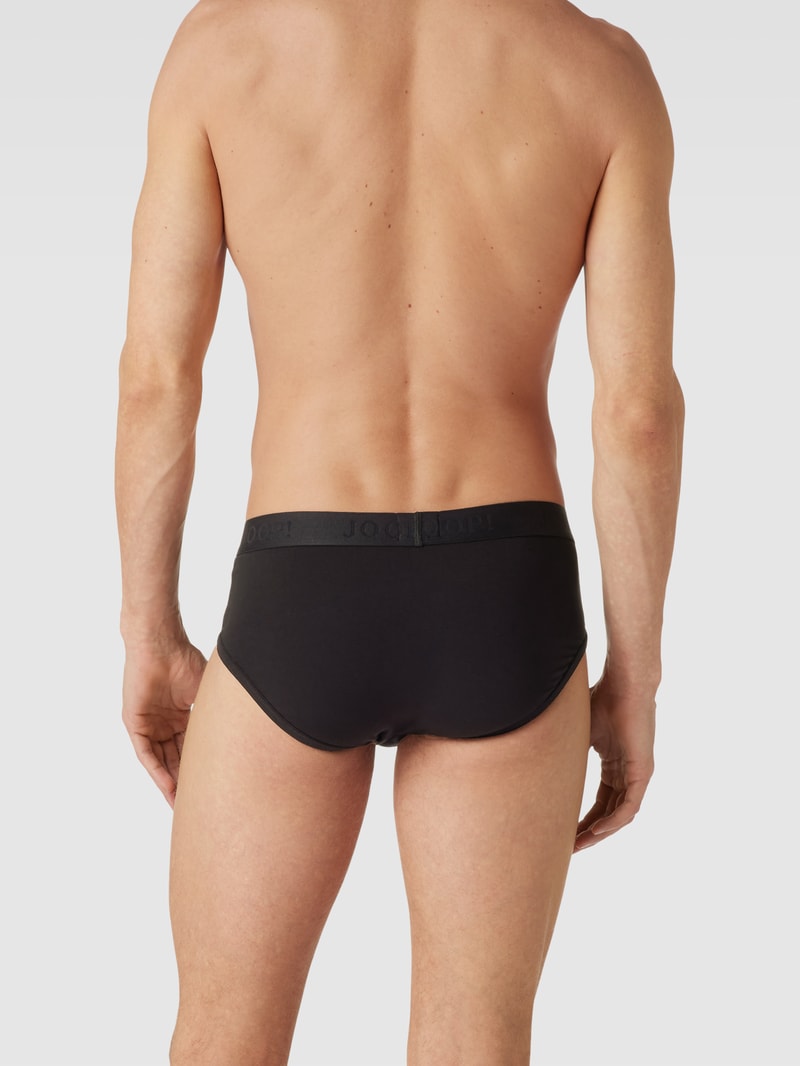 Slip mit elastischem Logo-Bund in schwarz