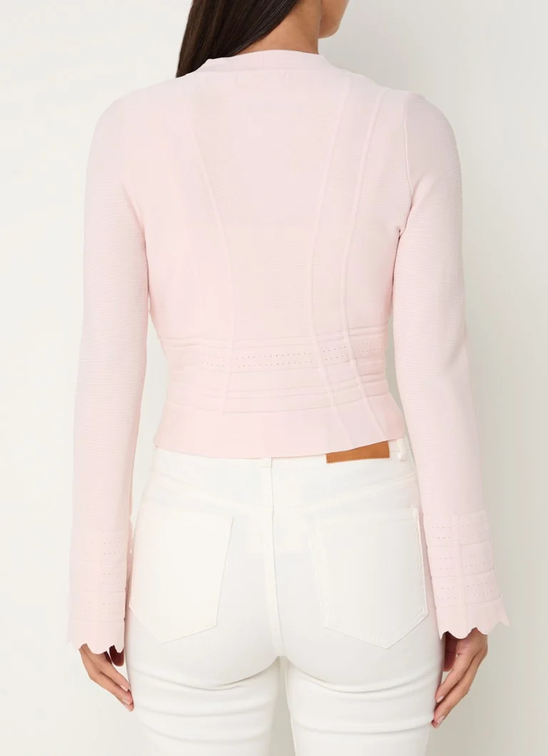 Cardigan cu guler în V, tricotat fin, model Fifth House Celia