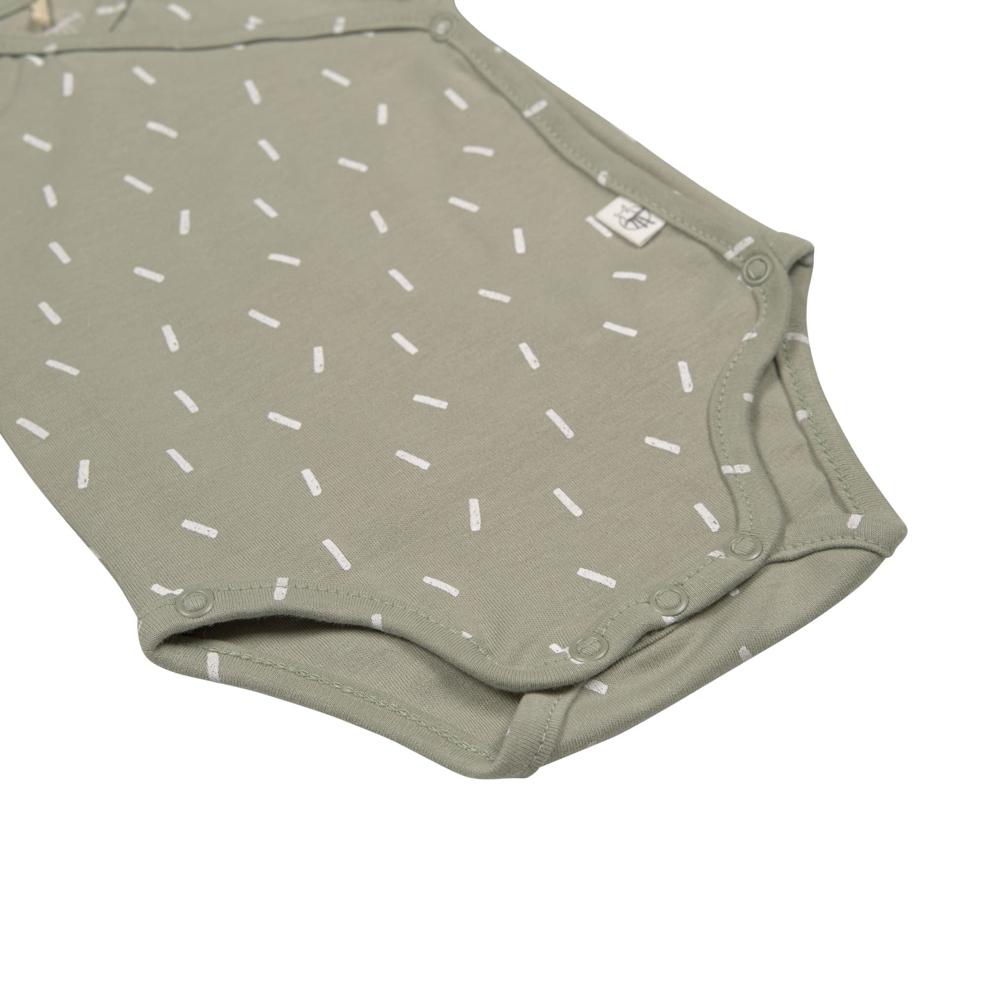 Baby Wickelbody kurzarm - Bio Baumwolle, Striche, Oliv