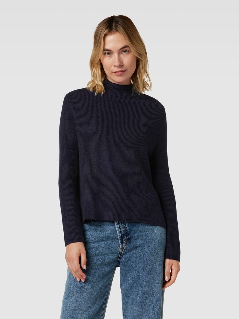 Strickpullover mit Turtleneck in marineblau