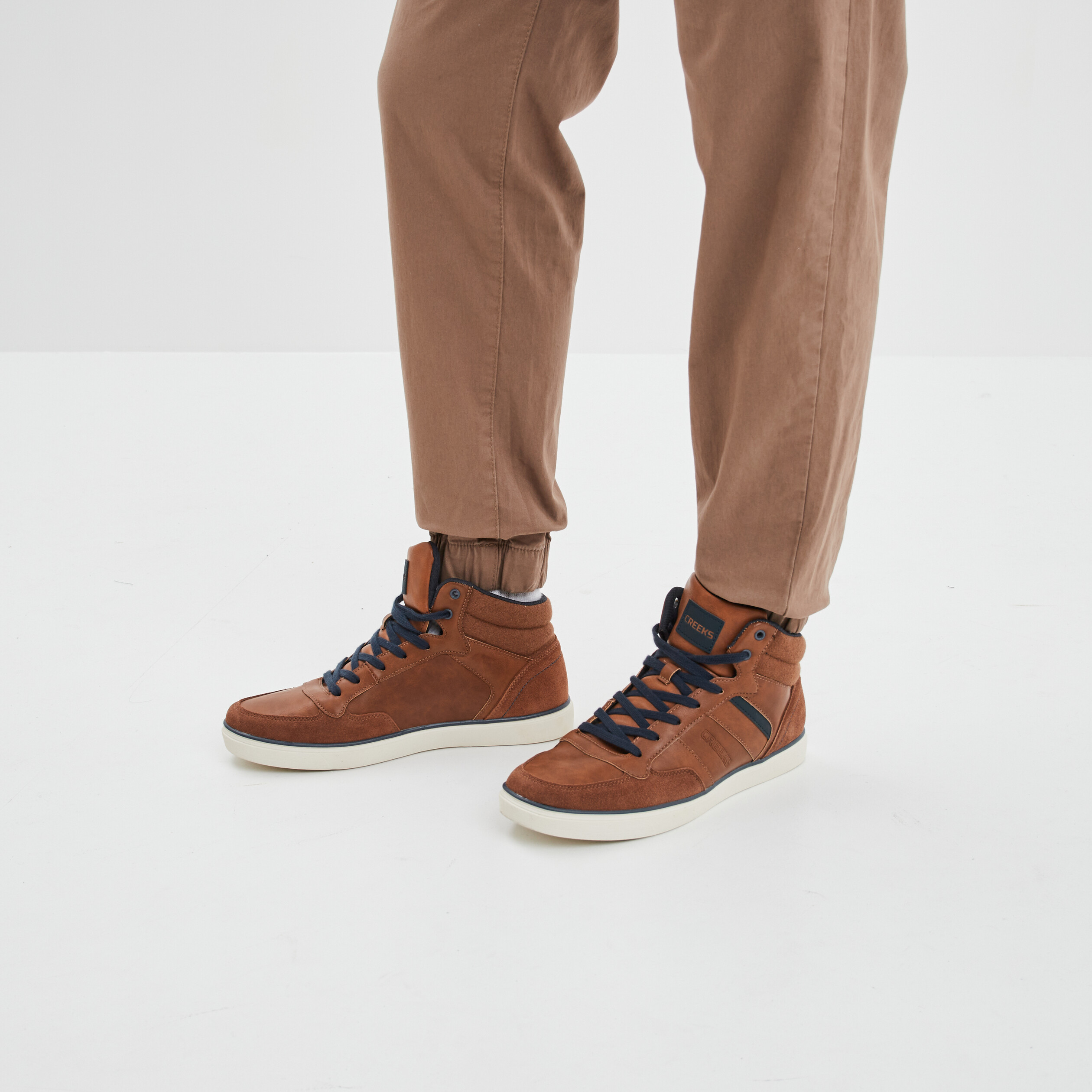 Baskets montantes à lacets Creeks Kibo marron homme | La Halle