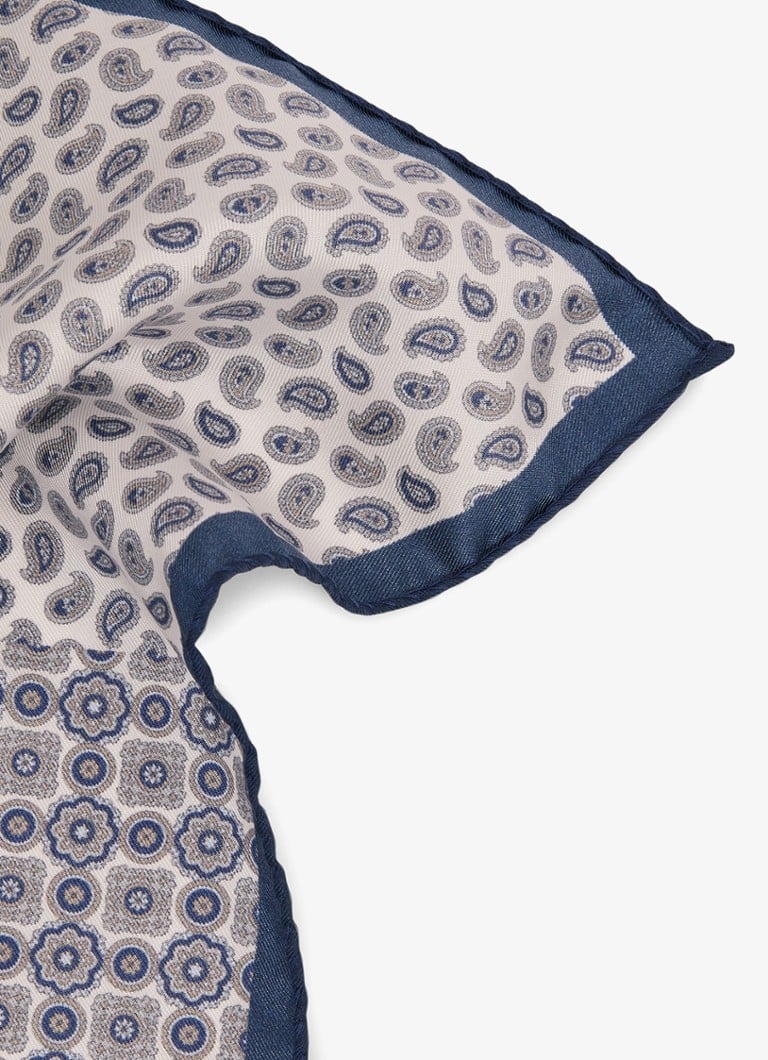 Reiss Lucca silk pocket square with paisley pattern