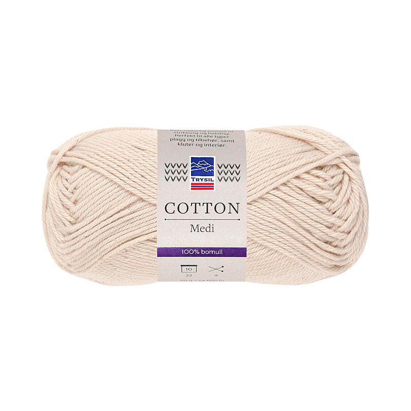 Trysil Cotton Medi garn bomull 100% bomull, natur