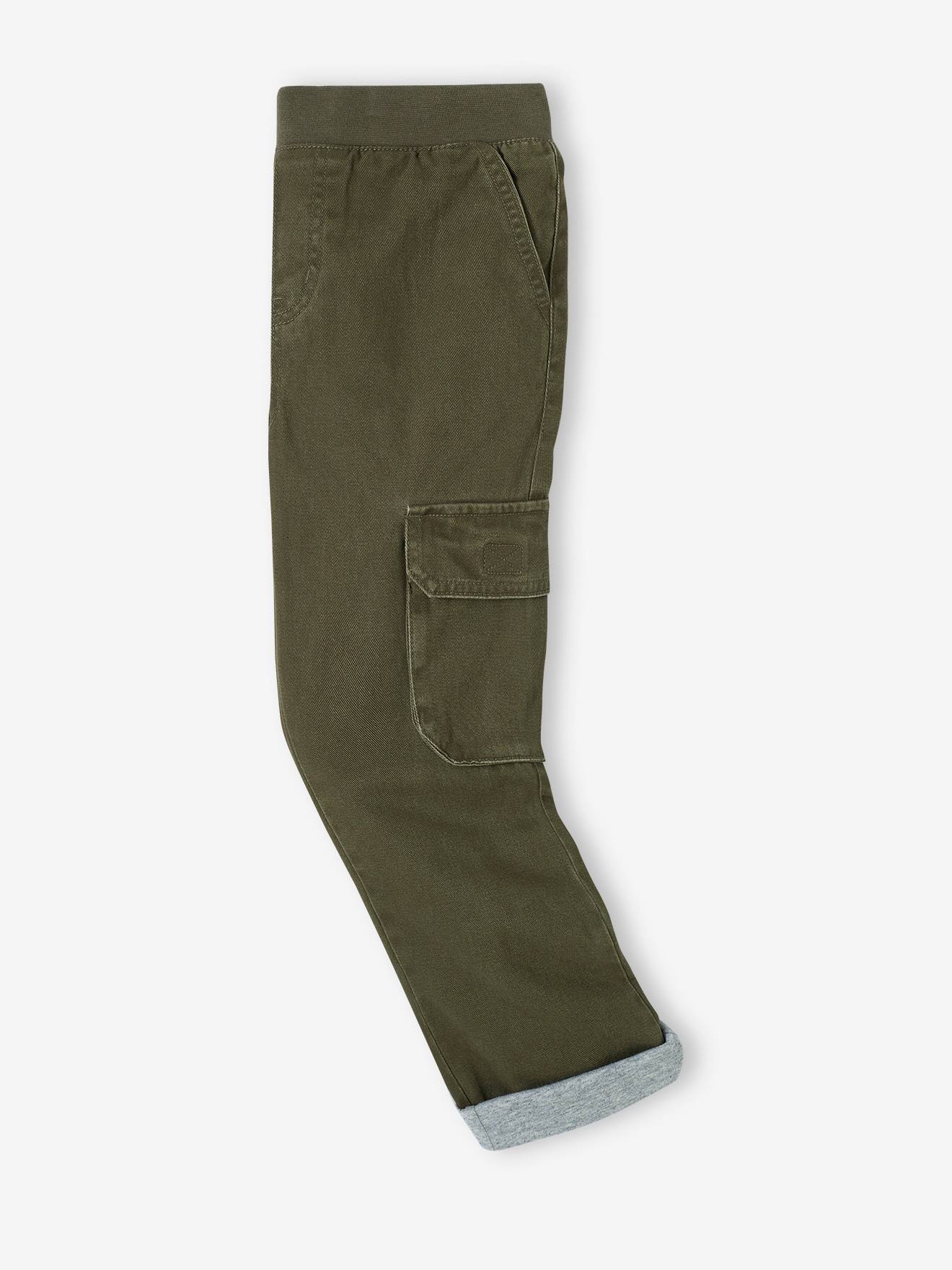 Vertbaudet Jungen Thermo-Cargohose mit Dehnbund Oeko-Tex - khaki