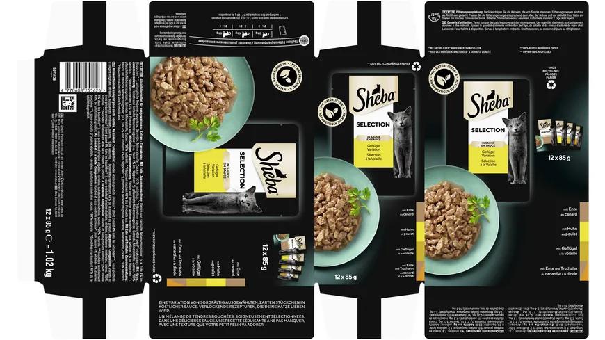 SHEBA® Selection in Sauce Geflügel Variation Portionsbeutel 1020 g