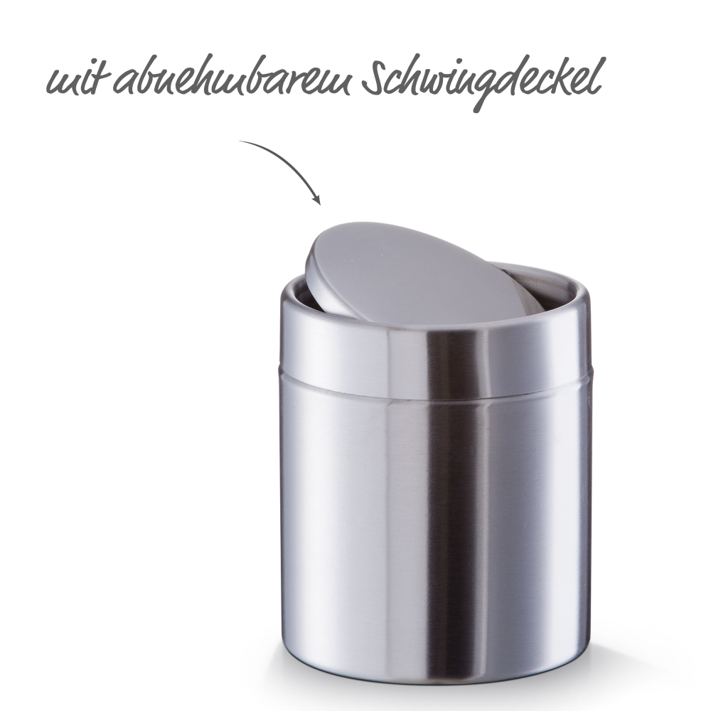 Tischabfalleimer silberfarben