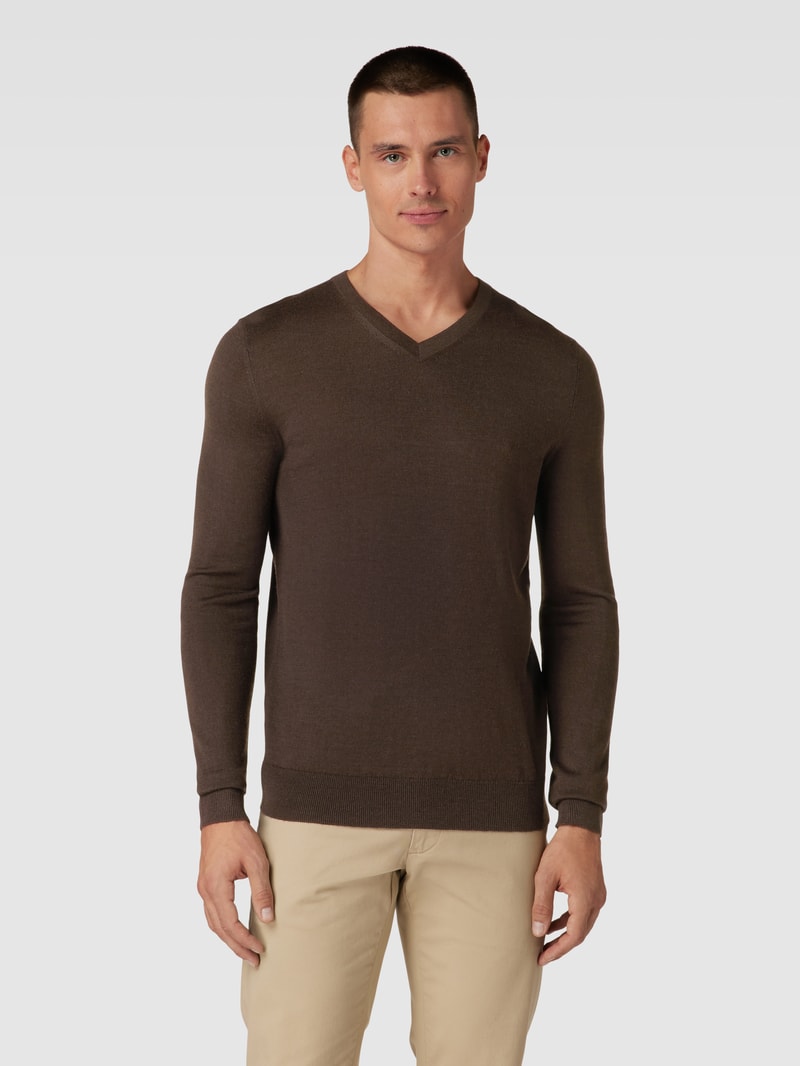 Strickpullover in dunkelbraun