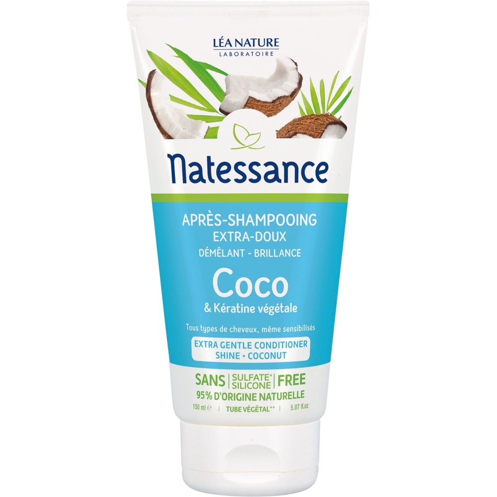 natessance Après-shampooing extra-doux - brillance- Coco & Kératine végétale Après-shampooing