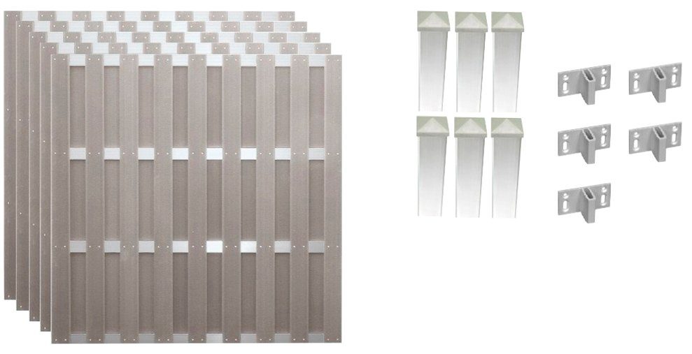 Tetzner & Jentzsch Bohlenzaun Jacksonville 3, (Set), 5 Elemente, LxH: 942x180 cm
