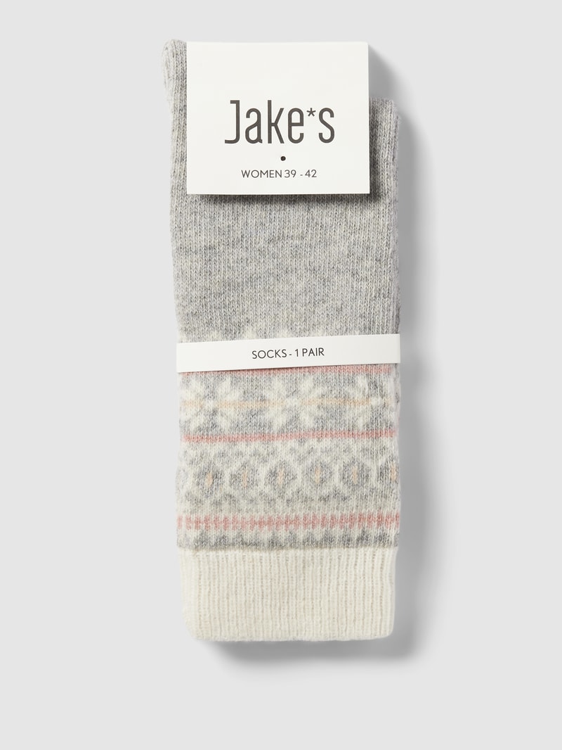 Socken mit Allover-Muster in hellgrau meliert