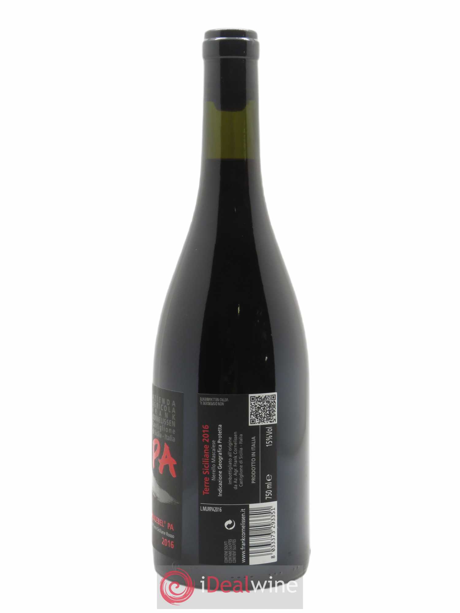 Terre Siciliane IGT Munjebel PA Frank Cornelissen  2016 - Lot de 1 Bouteille