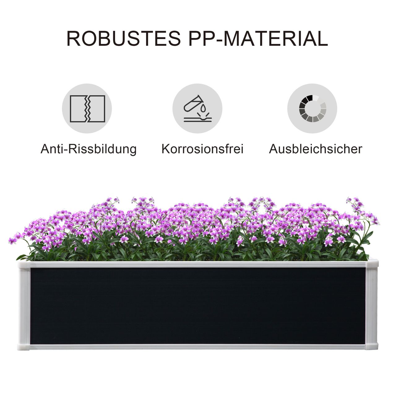 Outsunny Pflanzkasten Hochbeet mit Drainagefunktion für Gemüse, Kräuter Grau