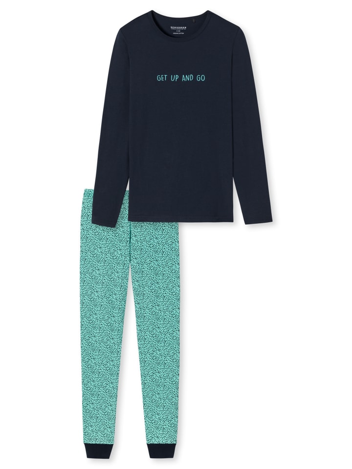 Schiesser Schlafanzug lang Organic Cotton in Mint günstig kaufen