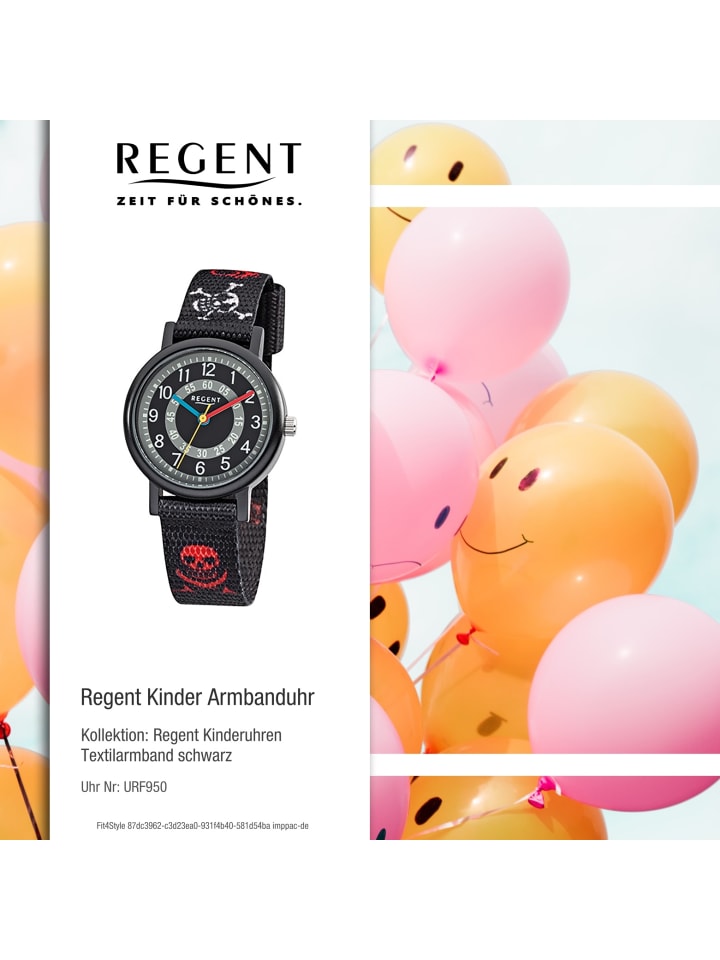 Regent Armbanduhr Regent Kinderuhren schwarz, rot, weiß klein (ca. 29mm) günstig kaufen onesize