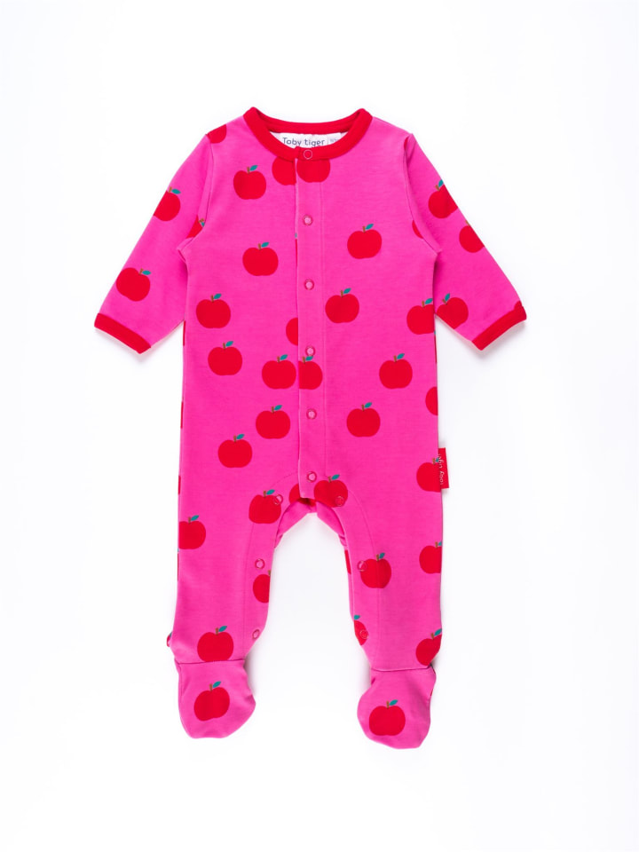 Toby Tiger Schlafanzug mit Apfel Print in rosa günstig kaufen