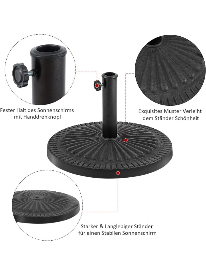 COSTWAY Sonnenschirmständer Φ49cm in Schwarz günstig kaufen onesize