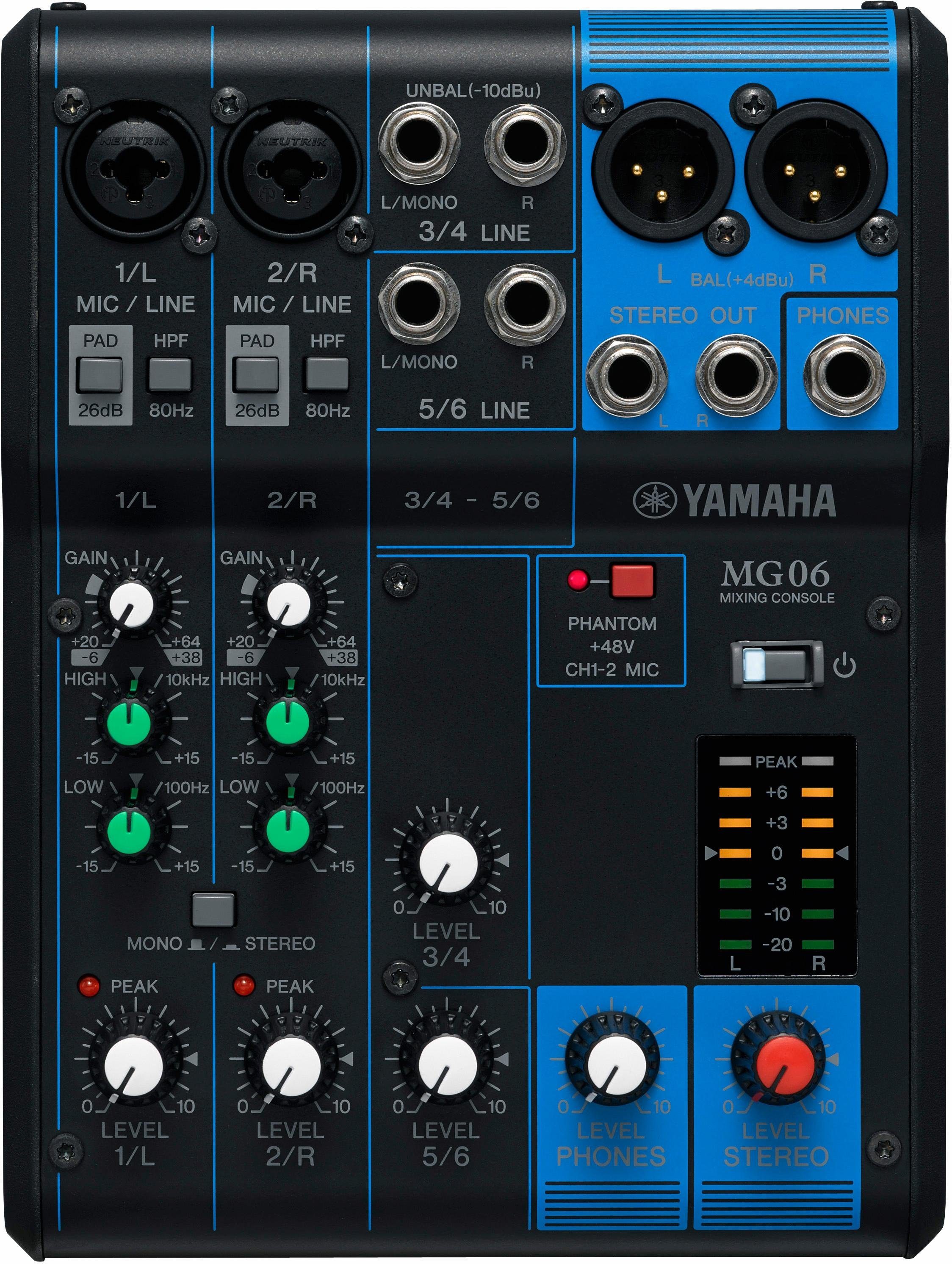 Yamaha Mischpult 6-Kanal Mischpultkonsole MG06