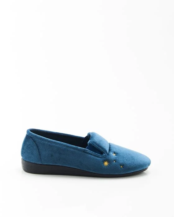 Ballerines brodées aspect velours