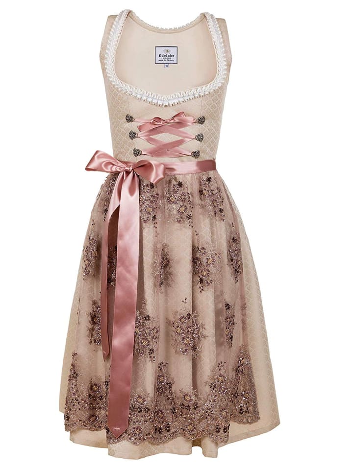 Edelnice Midi Dirndl 2-teilig Cécilia in creme günstig kaufen