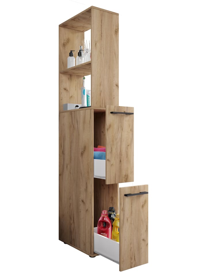 VCM  Holz Badmöbel Nischenschrank Schublade Sadilo XL in Honig-Eiche günstig kaufen onesize
