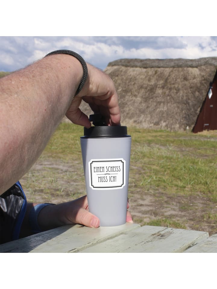 Geda Labels Coffee to go Becher Einen Scheiss muss ich in Grau - 400 ml günstig kaufen onesize