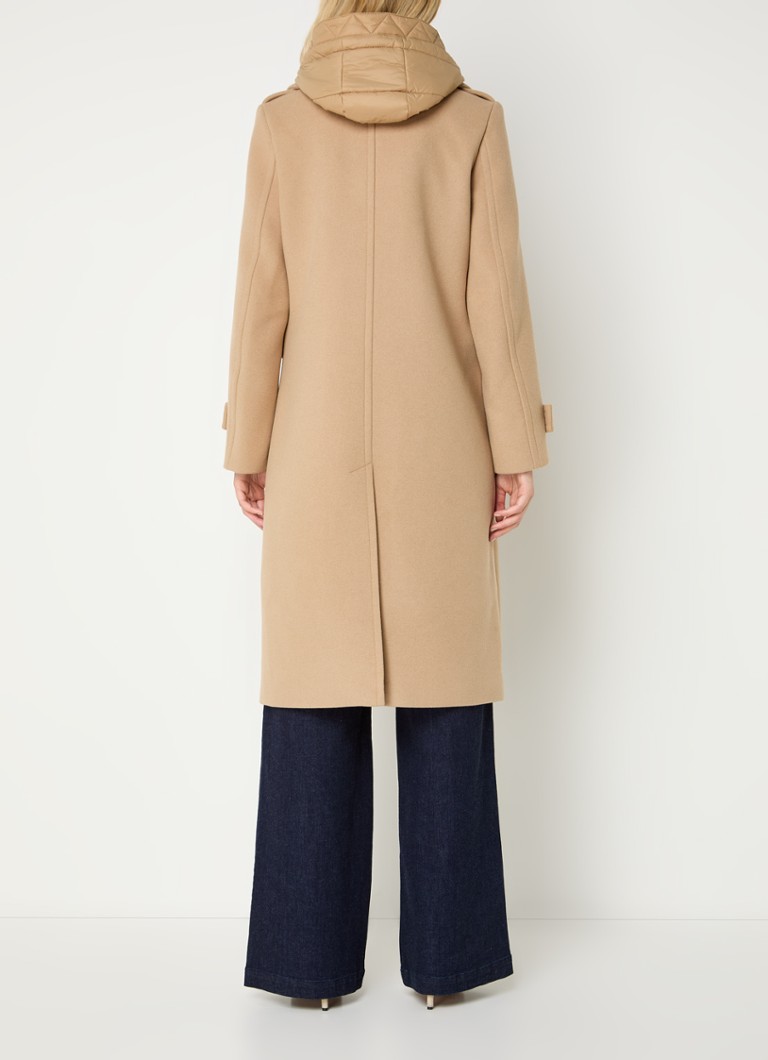 Beaumont Cameron coat in wool blend with flap pockets and removable inner jacket