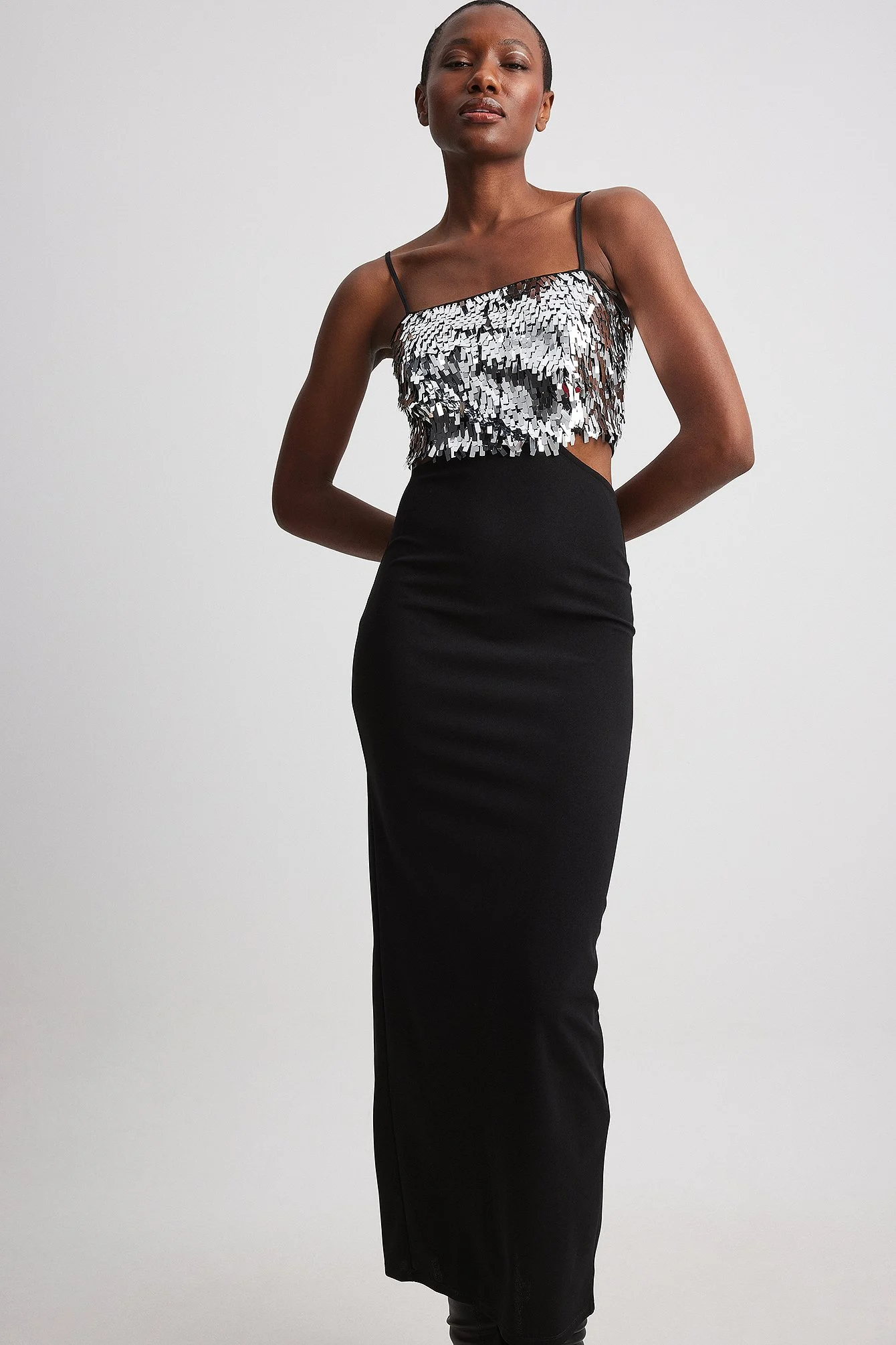 Jersey-Kleid mit Pailletten