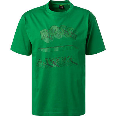 BOSS Green, T-Shirt, Baumwolle, grasgrün